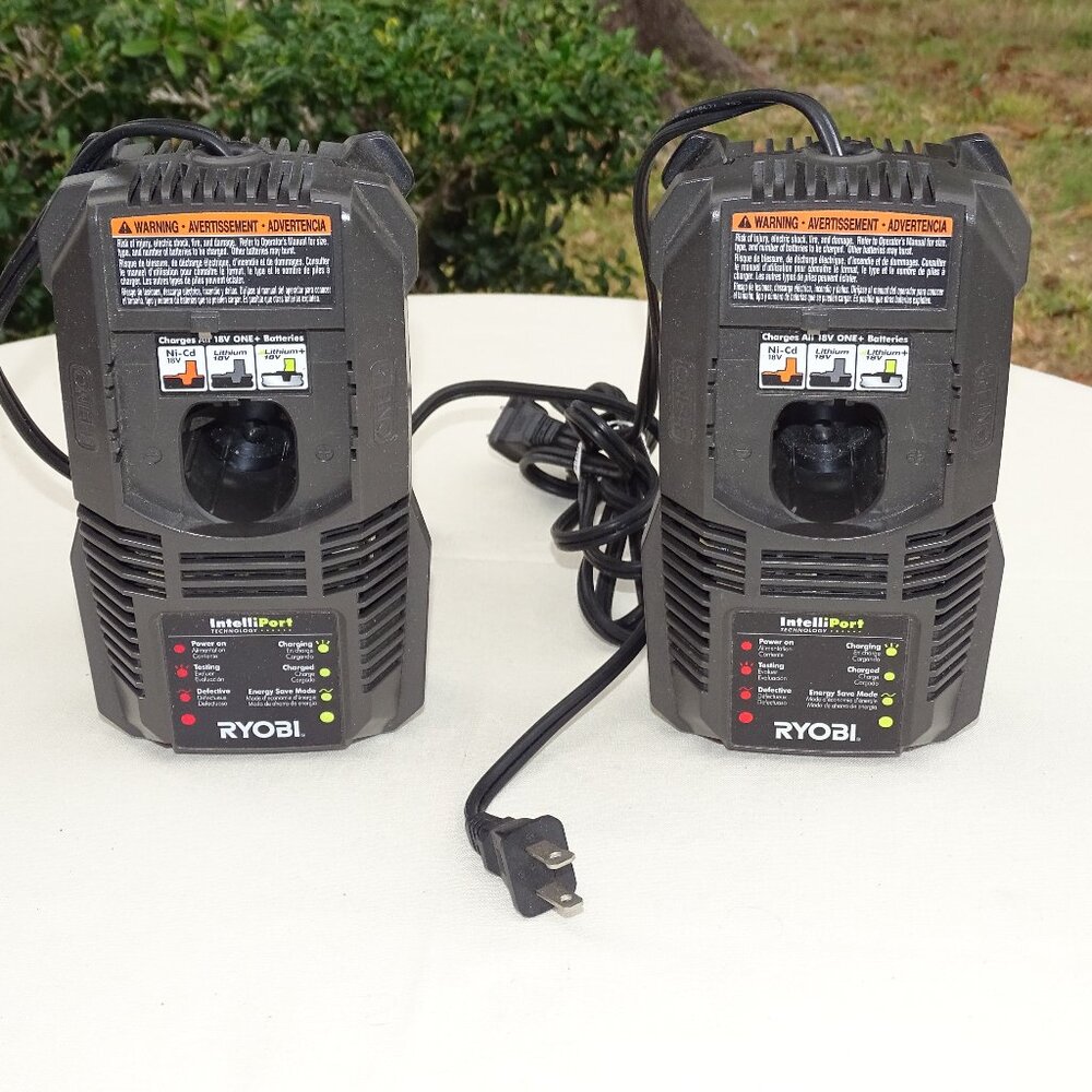 Ryobi P118 IntelliPort 18V Lithium-Ion Battery Charger Pair of 2